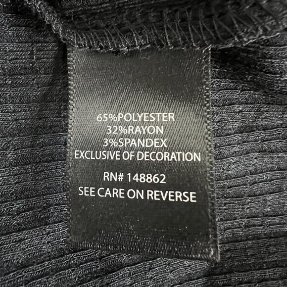 Torrid Womens Tunic Top 3X Black Embroidered Crinkle Long Sleeve V-Neck Boho - Picture 5 of 6